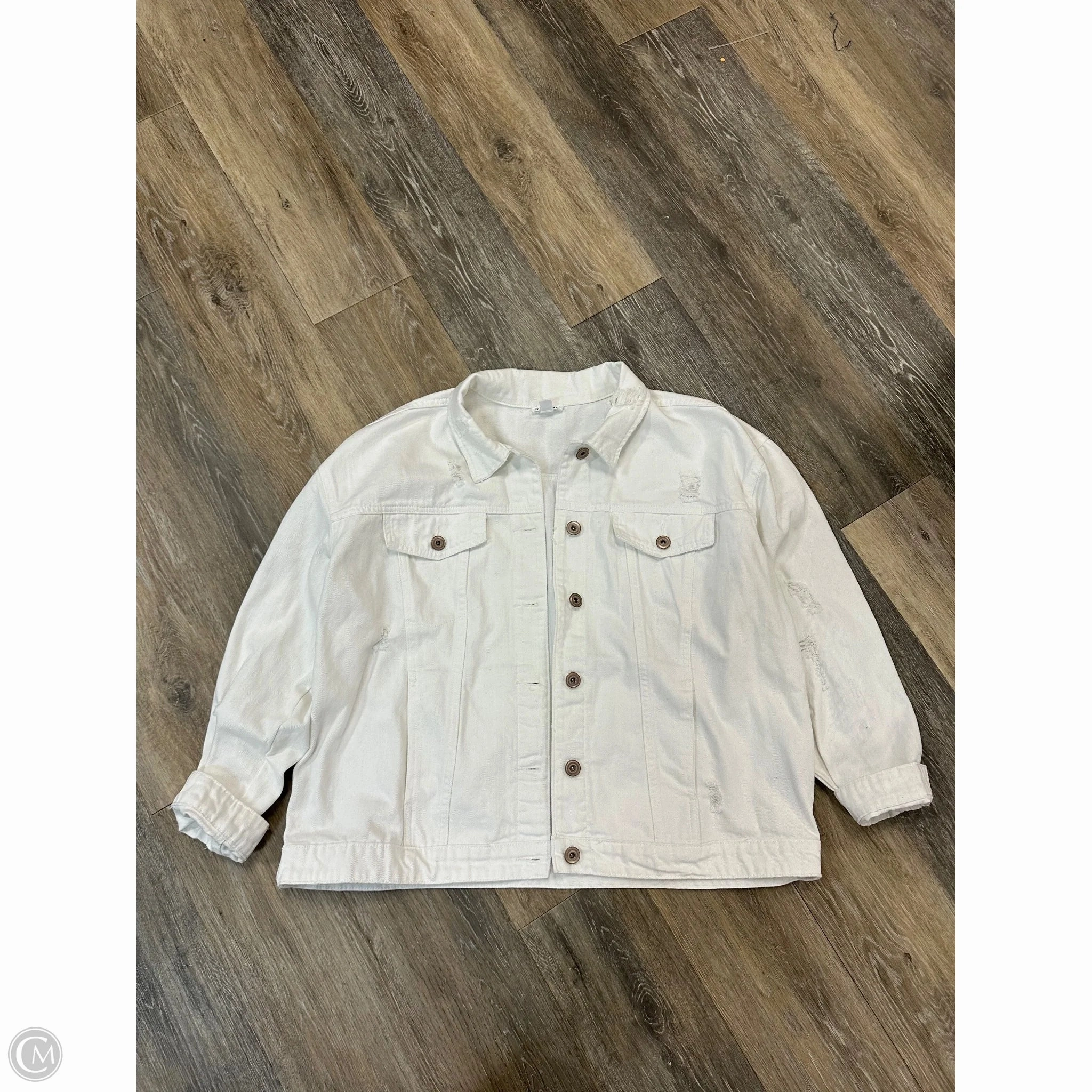 Jacket Denim By Tribal In White Denim, Size: Xl anti static coating Collar Stabilization System