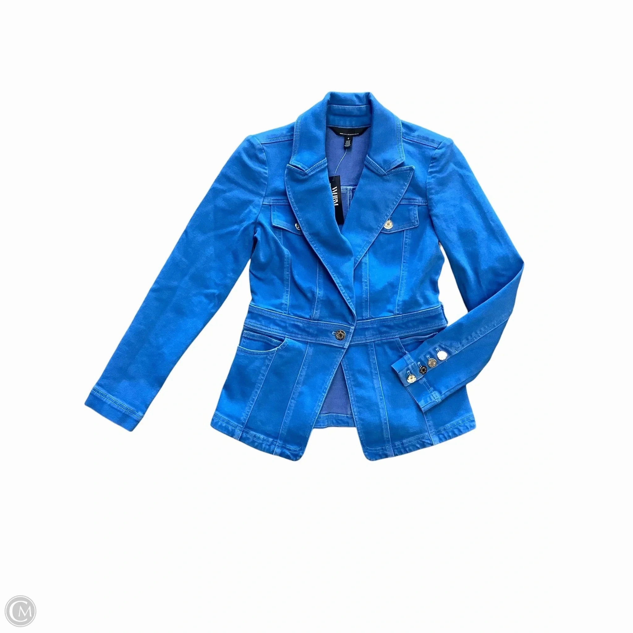 Quilted Interior Wrinkle Free Fabric Jacket Denim By White House Black Market In Blue, Size: 6