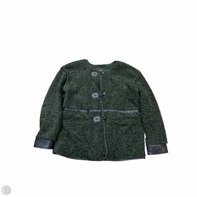 Stretchable Cuffs Stripe Look Jacket Faux Fur & Sherpa By 7 For All Mankind In Green, Size: L