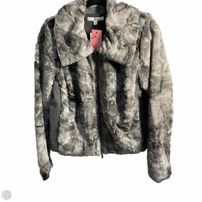 Tapered Hem Jacket Faux Fur & Sherpa By Cabi In Grey, Size: M