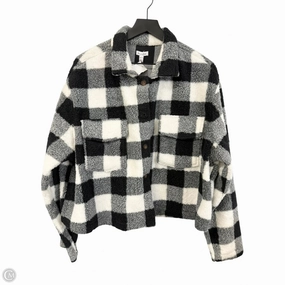 Compression Fit Light Weight Jacket Fleece By Love Tree In Black & White, Size: 2x