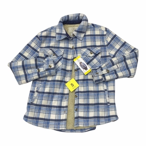 Jacket Fleece By Sage In Plaid Pattern, Size:S All Year Adjustable Hood Feature