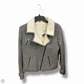 Jacket Moto By Forever 21 In Black & White, Size: M Anti Slip Shoulder Smooth Glide Fasteners