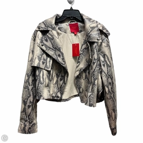 Jacket Moto By Jennifer Lopez In Black & Cream, Size: Xl Reinforced Shoulder Panels Everyday Active Style