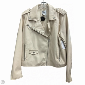 Jacket Moto By Nine West Apparel In Cream, Size: Xl Soft Lined Interior