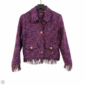 Touchscreen Compatible Cuffs RecycledPolyester Jacket Other By Chicos In Pink & Purple, Size: S