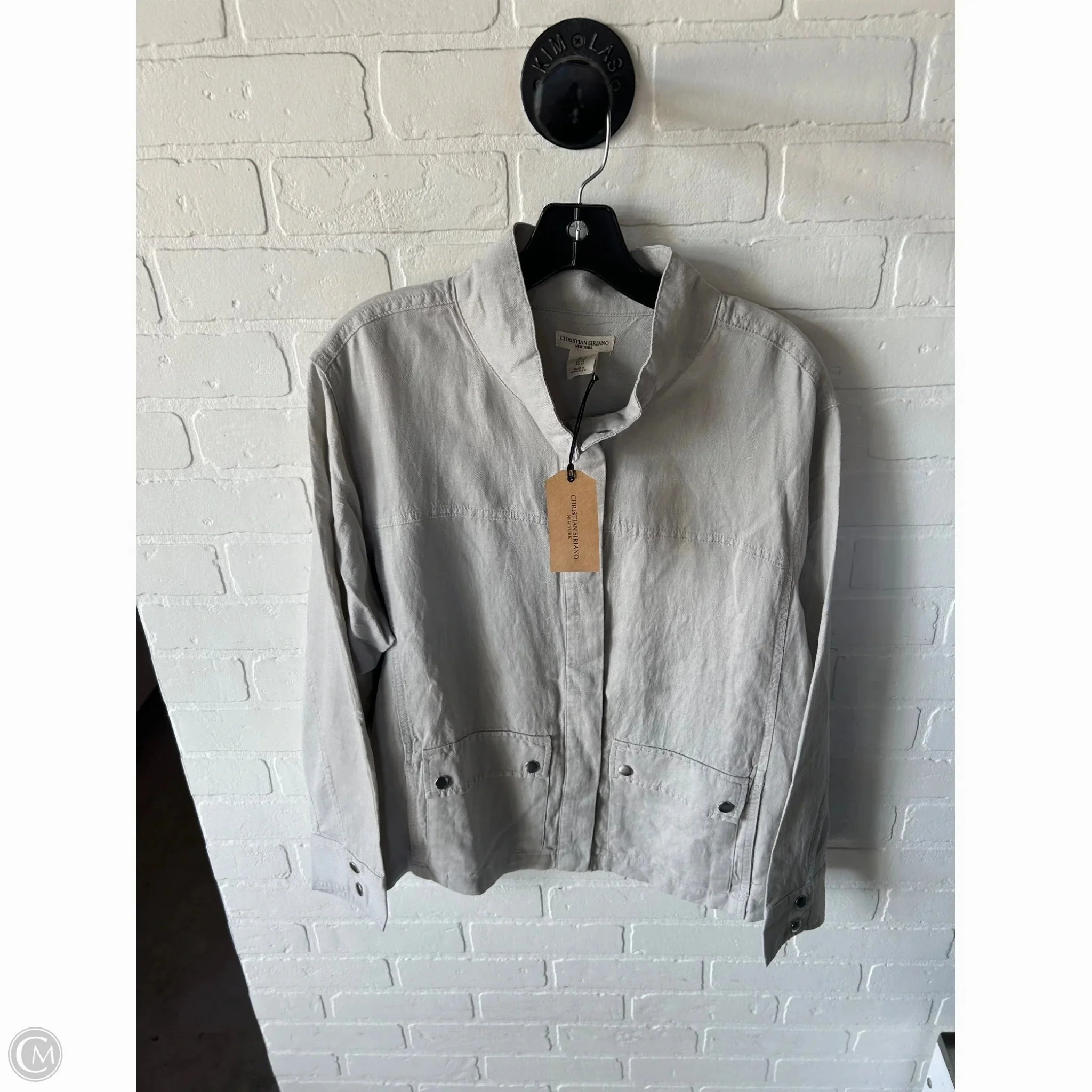 Jacket Other By Christian Siriano In Grey, Size: 1x Abrasion Resistant Finish