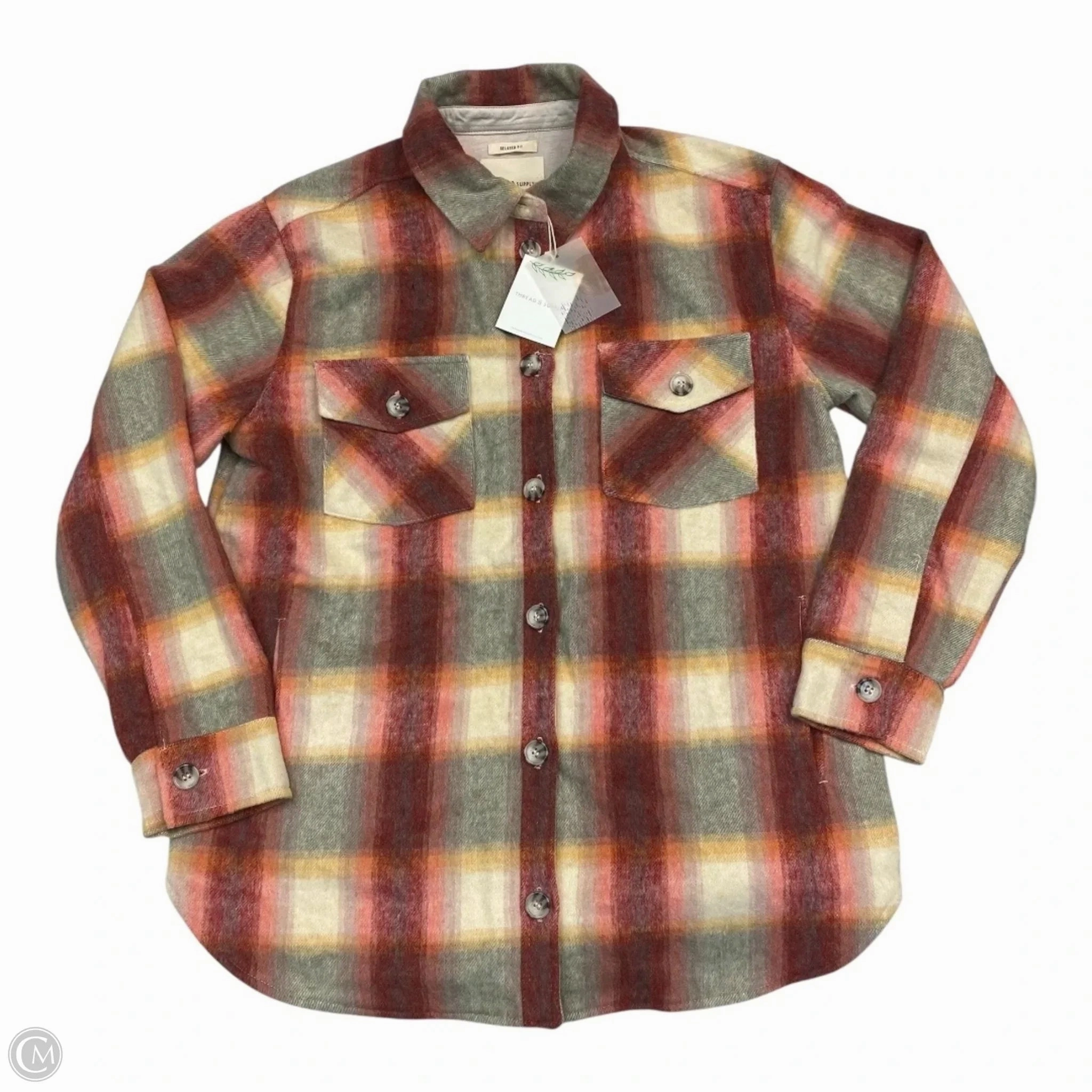 Stretch Cloth Jacket Other By Thread And Supply In Plaid Pattern, Size: L