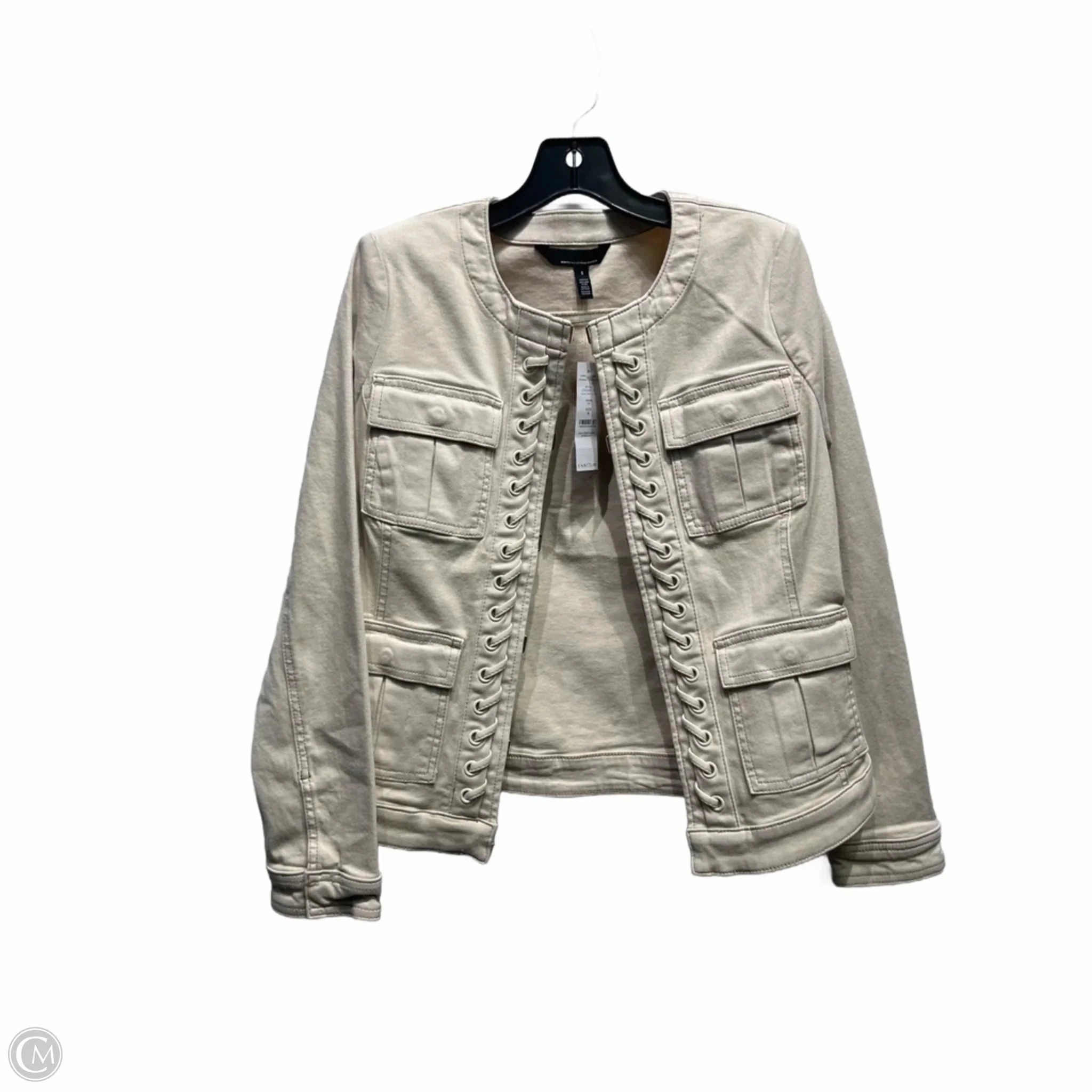 Flexible Hem Adjustment Water Resistant Design Jacket Other By White House Black Market In Beige, Size: 8