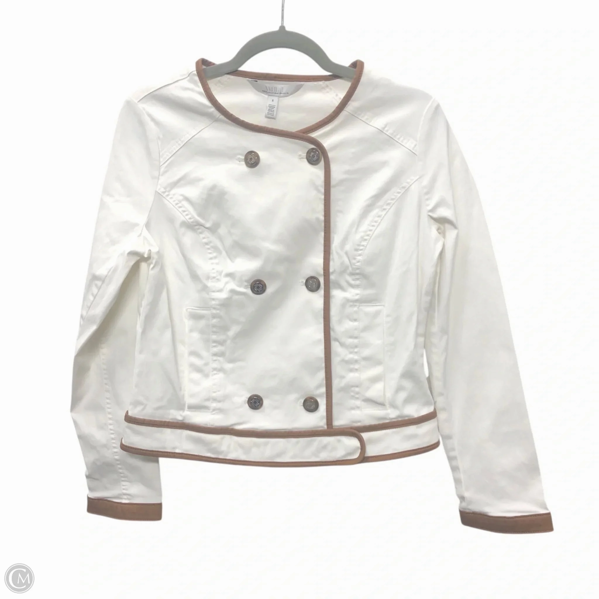 Jacket Other By White House Black Market In Tan & White, Size: 8 Ergonomic Cut
