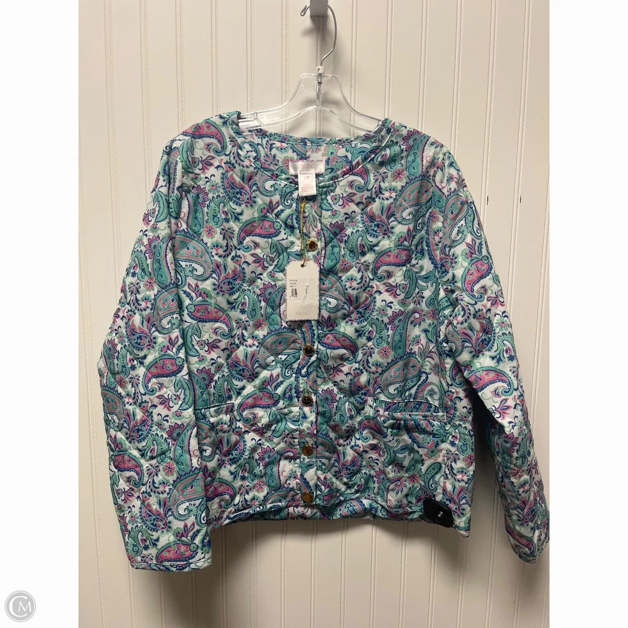 Jacket Puffer & Quilted By Stella Parker In Paisley Print, Size: Lp Relaxed Fit Structure
