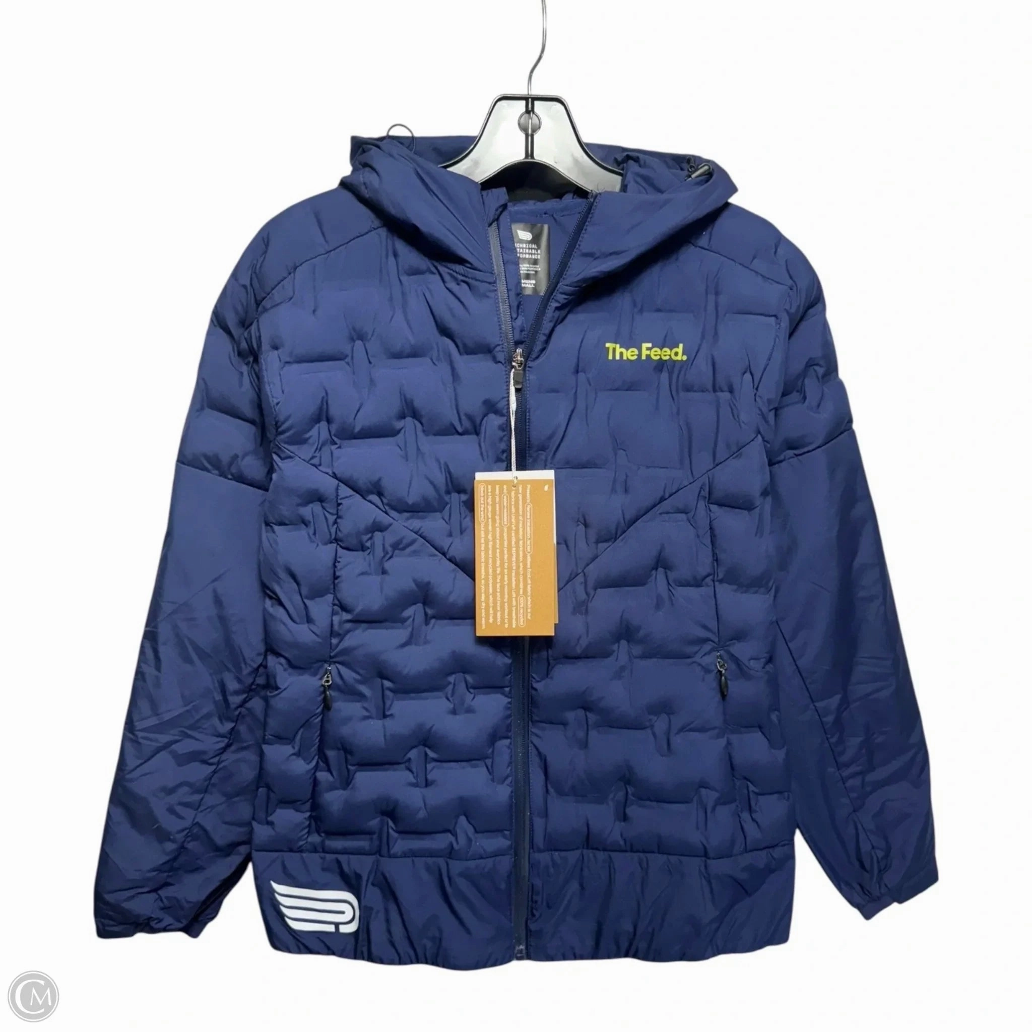 WeatherproofCoating Ventilated Back Jacket Puffer & Quilted By The Feed In Navy, Size: Xs