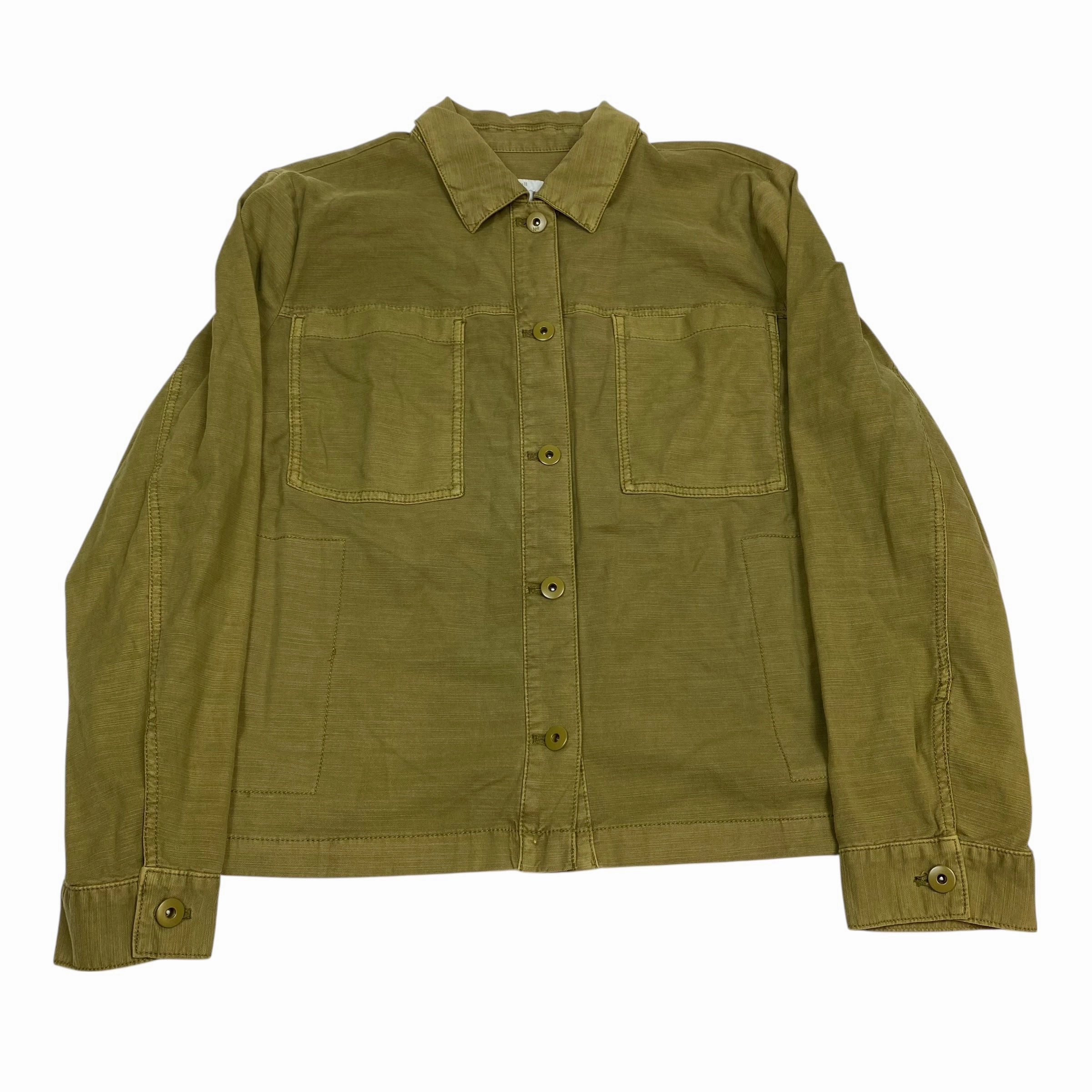 Jacket Shirt By J. Jill In Green, Size:L Modern Travel Look
