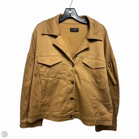 Ventilated Panels Jacket Shirt By Lane Bryant In Tan, Size: 22