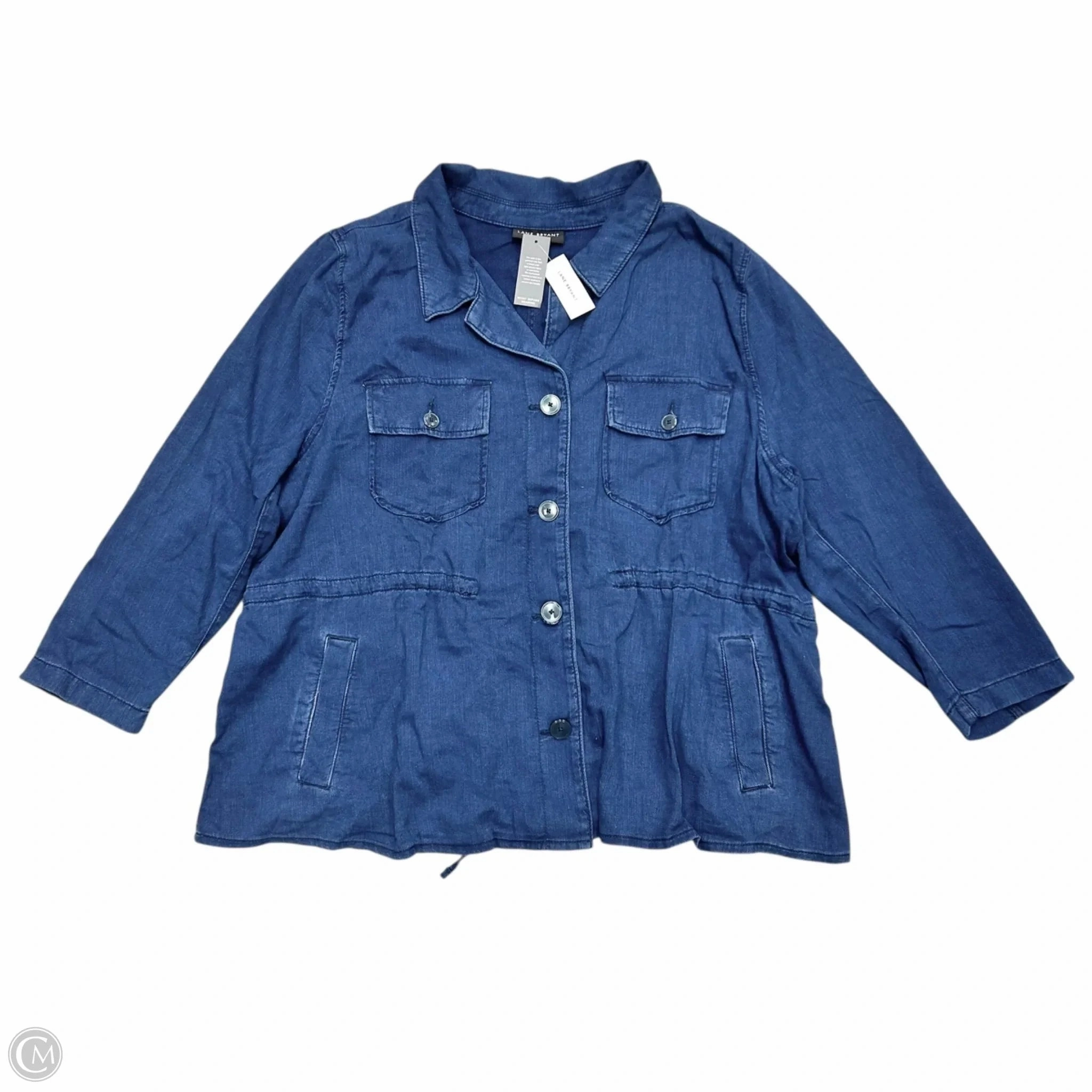 Jacket Utility By Lane Bryant In Blue Denim, Size: 3x Modern Travel Look Moisture Control Fibers