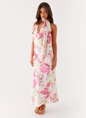 Chilly Day Wear Jensen Midi Dress - Ivory Floral Print