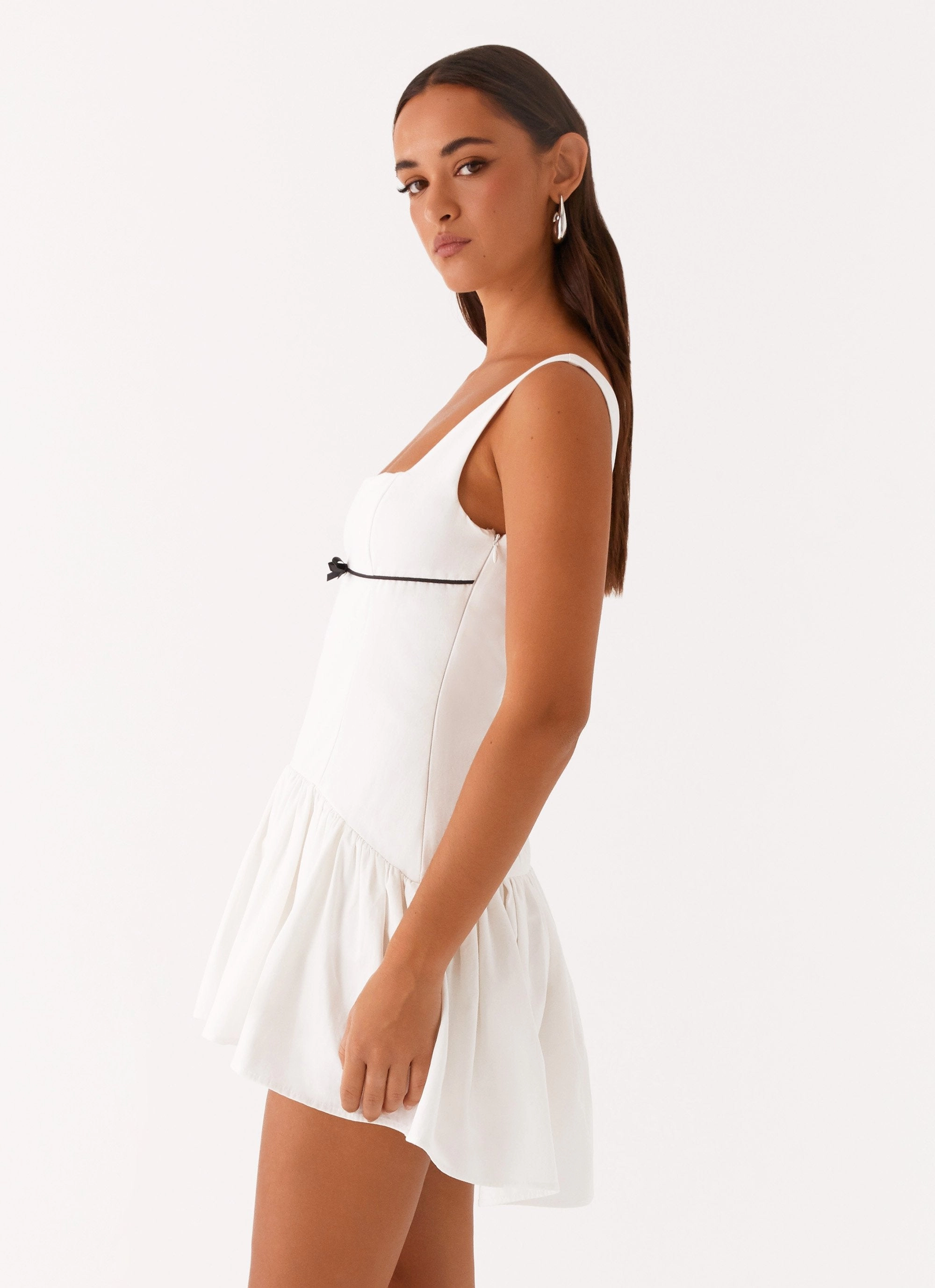 Jolene Mini Dress - White Flawless Waist Fit