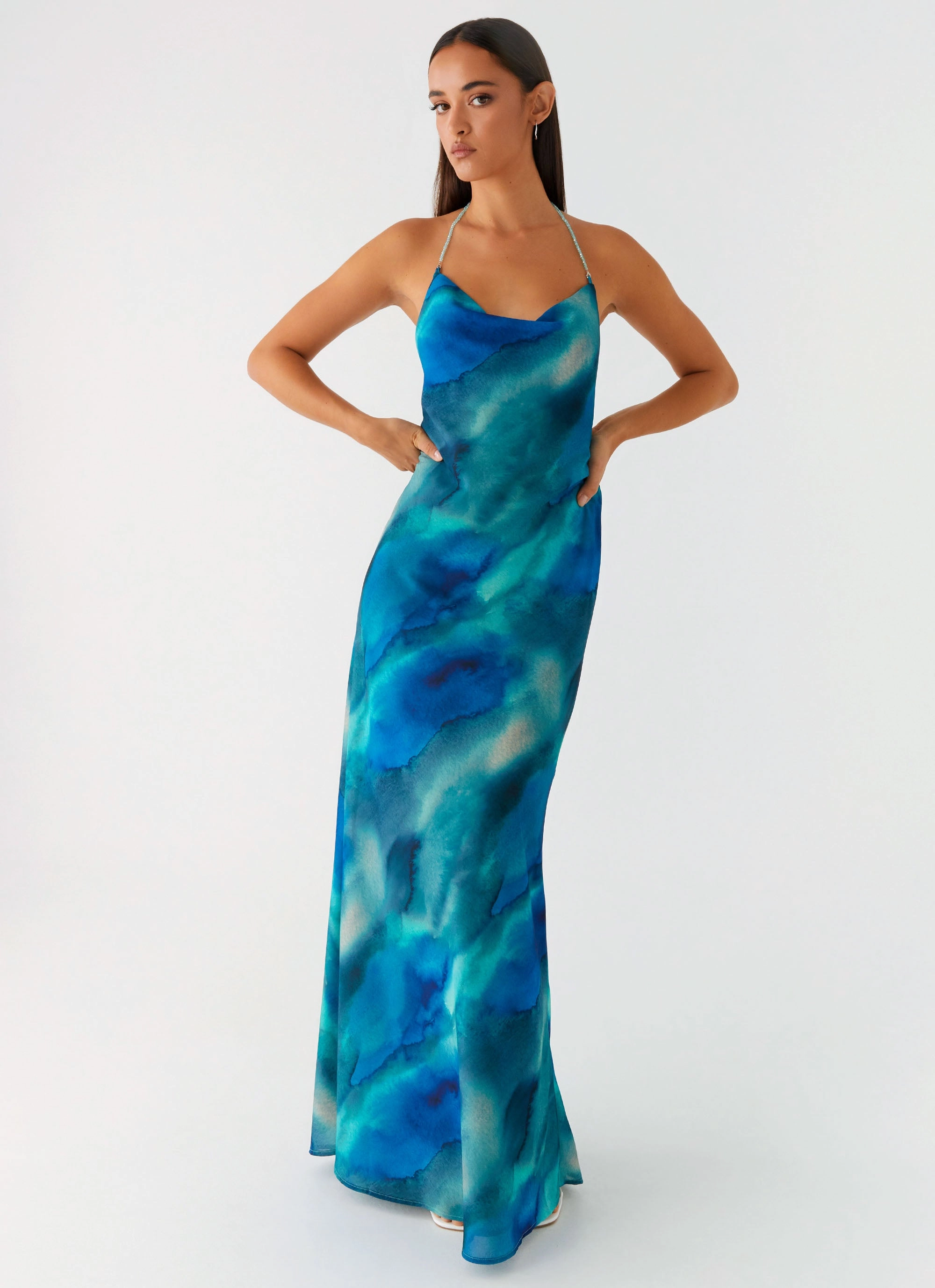 Texture Rich Airy Movement Journey Maxi Dress - Blue Tie Dye