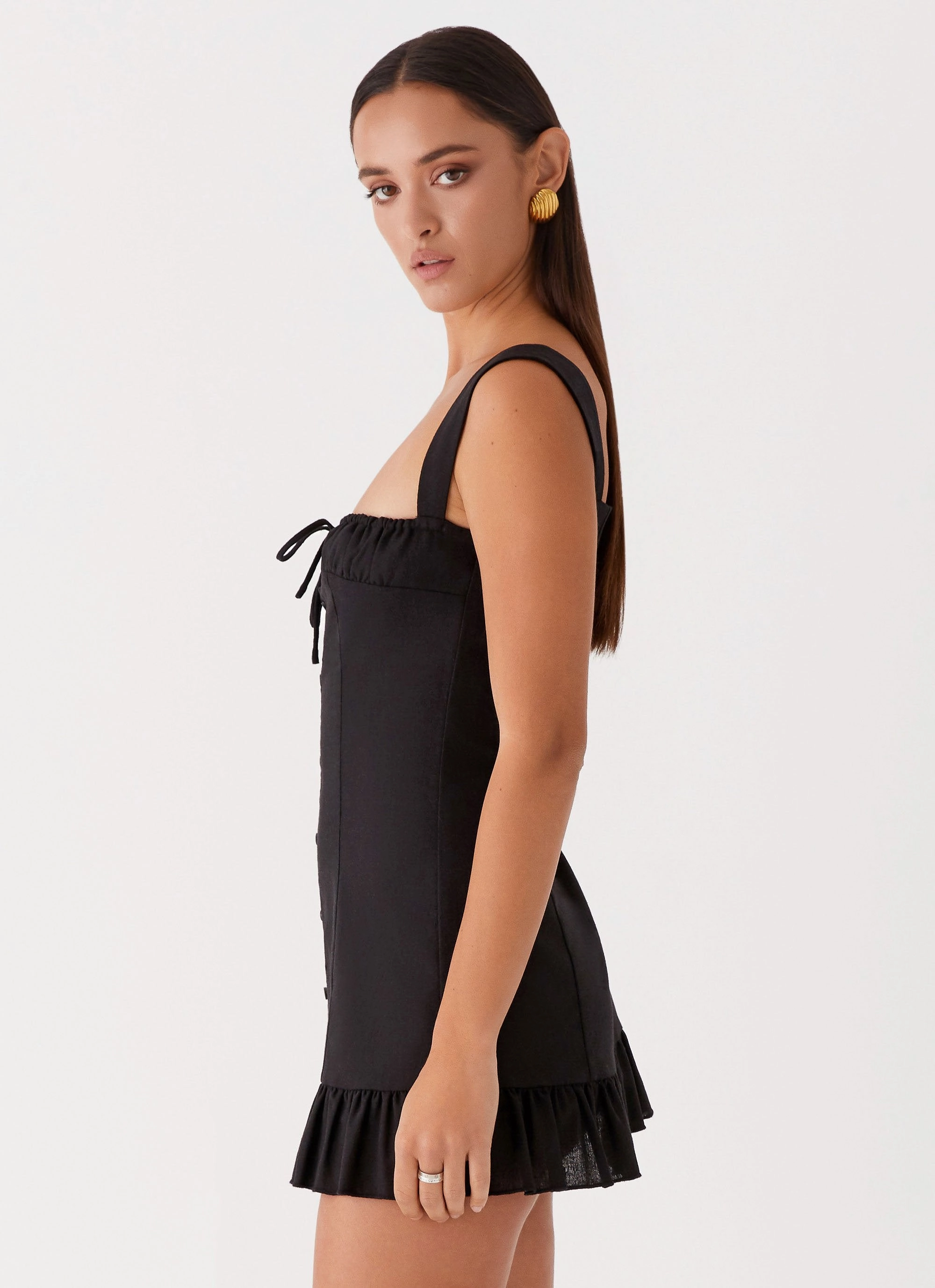 Kamielle Frill Mini Dress - Black Transitional-Wear