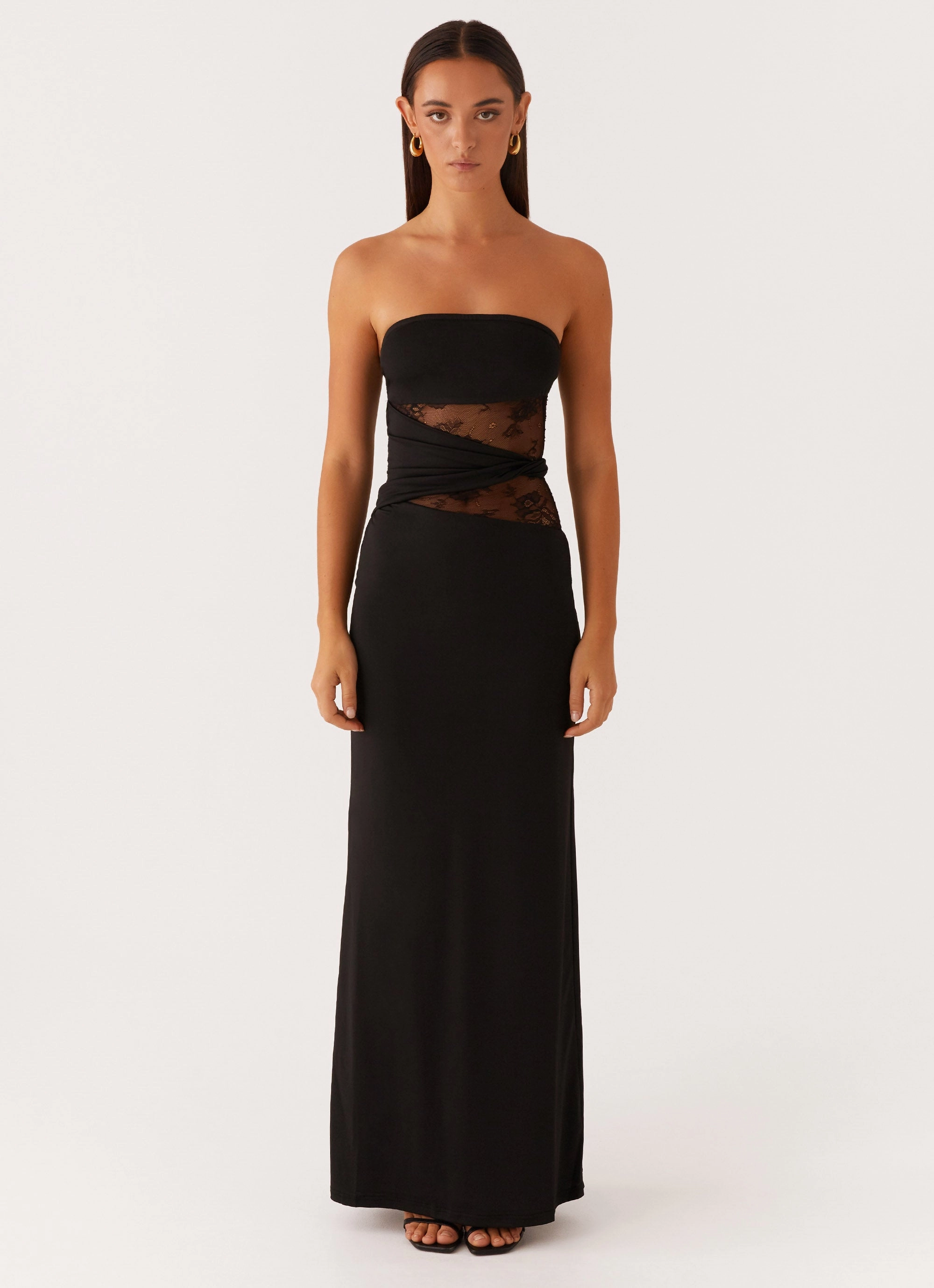 Karma Strapless Maxi Dress - Black Comfort Waist Fit Soft Silhouette