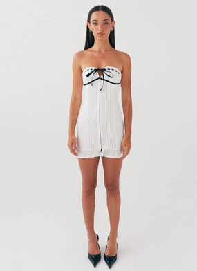 Clean Comfort Wool-Blend Katana Mini Dress - White