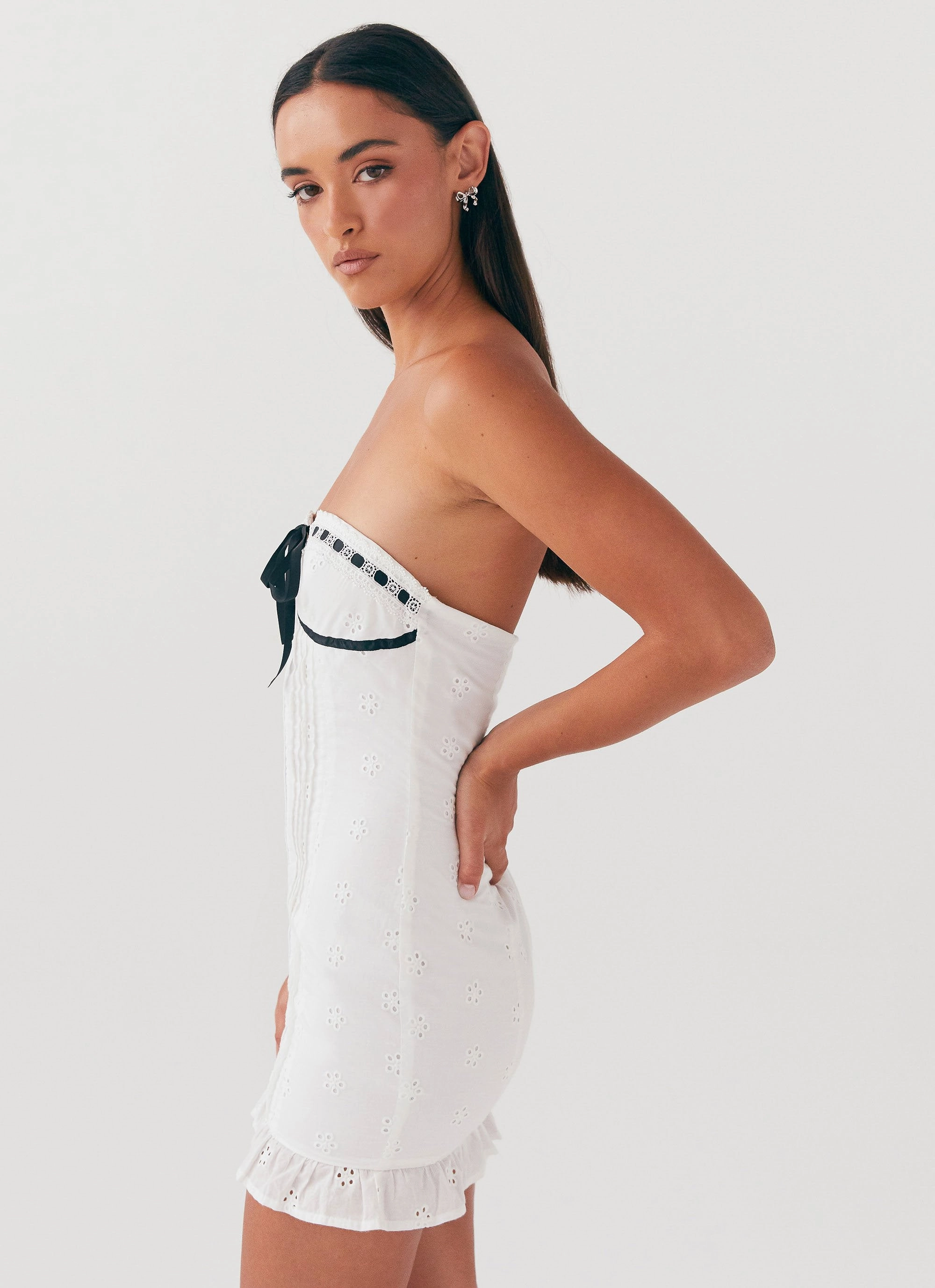Katana Mini Dress - White Detachable-Detail Wrap Glow