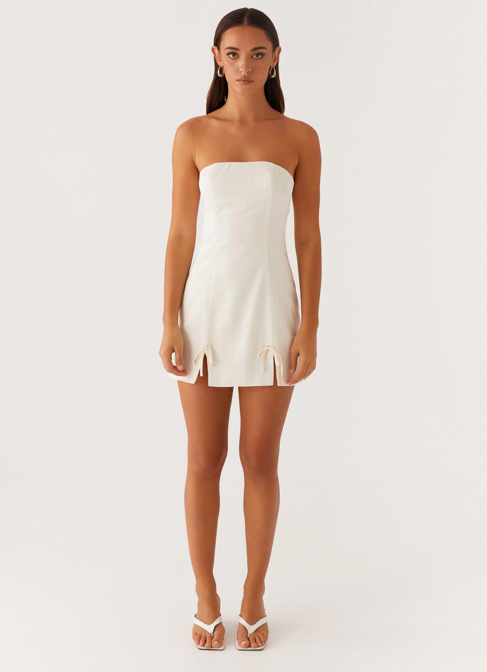 Kessie Mini Dress - Ivory Japan Cool Basic Shape
