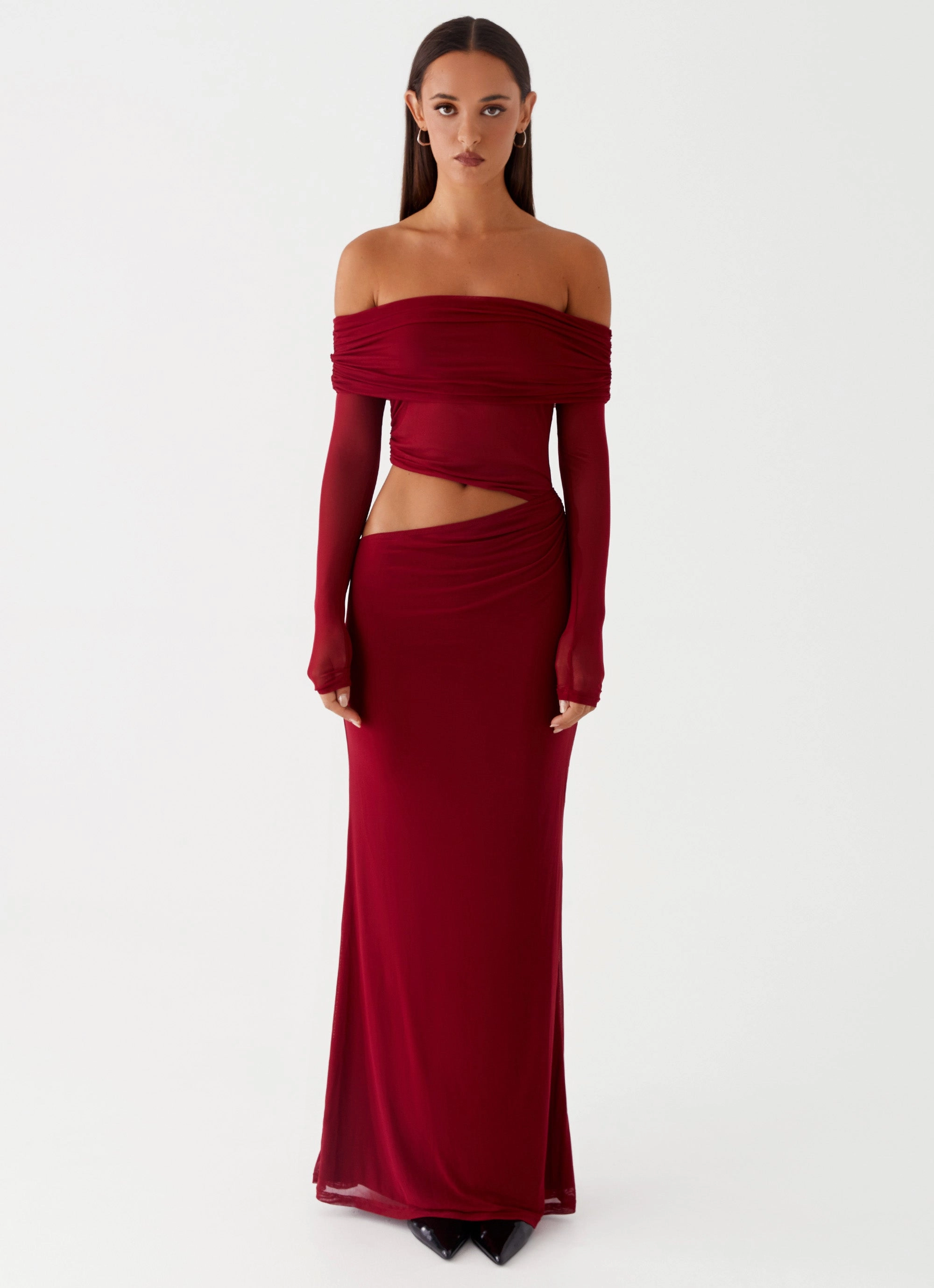 Emery Maxi Dress - Cherry Red Easy Go Subtle tone