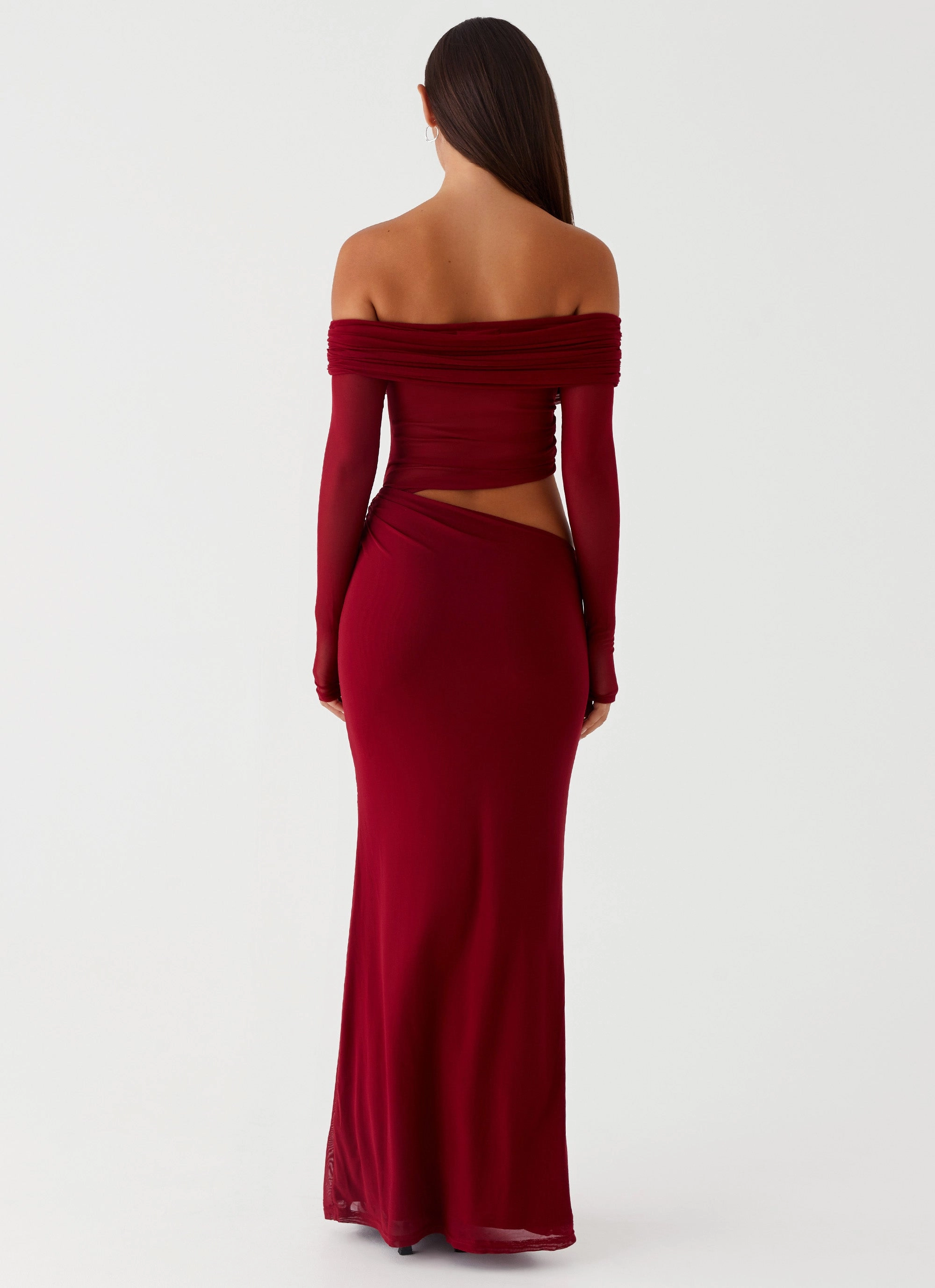Sleek and Simple Shade Soft Emery Maxi Dress - Cherry Red