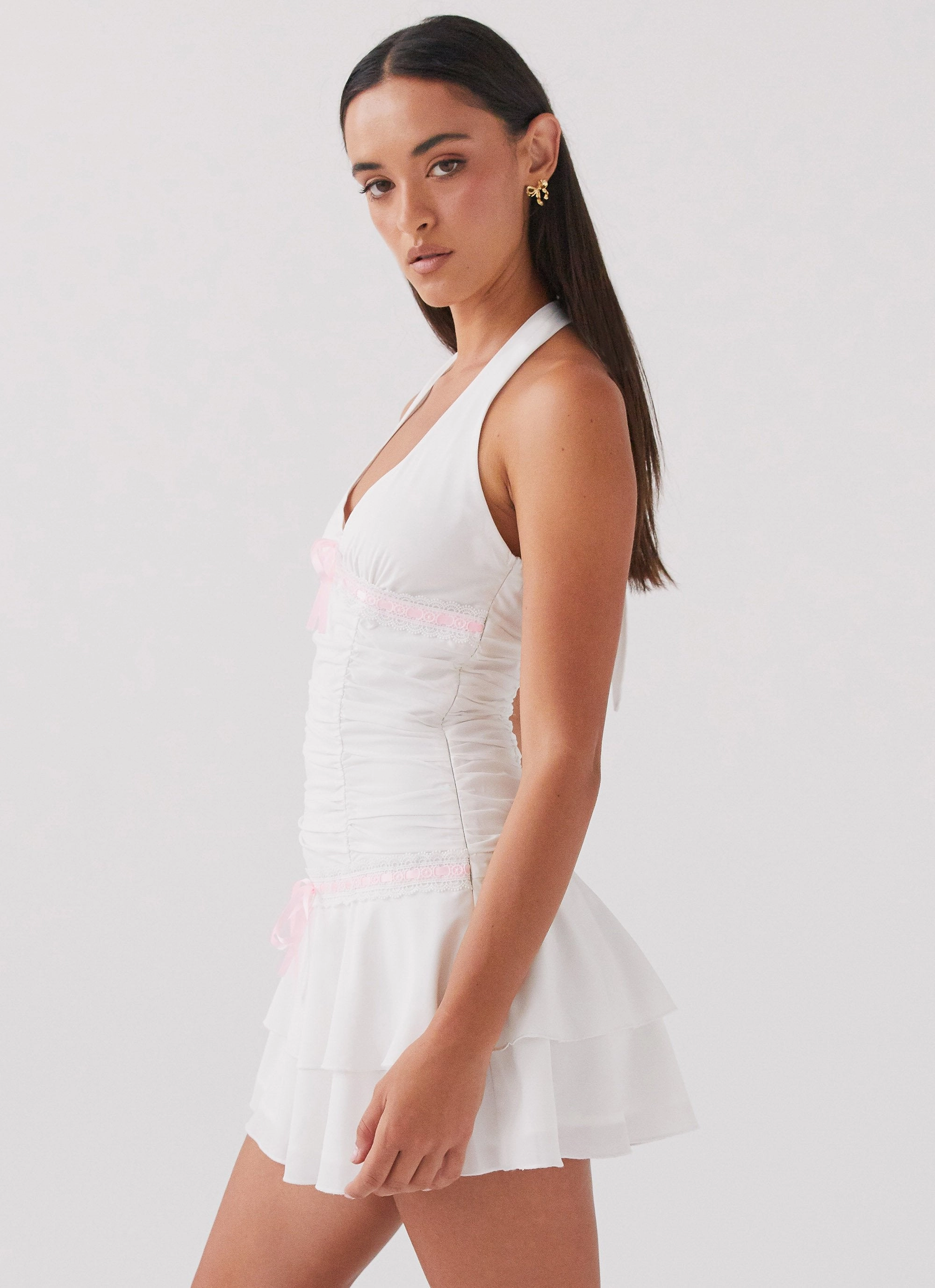 Kordyn Mini Dress - White Youthful Feel Soft Waist