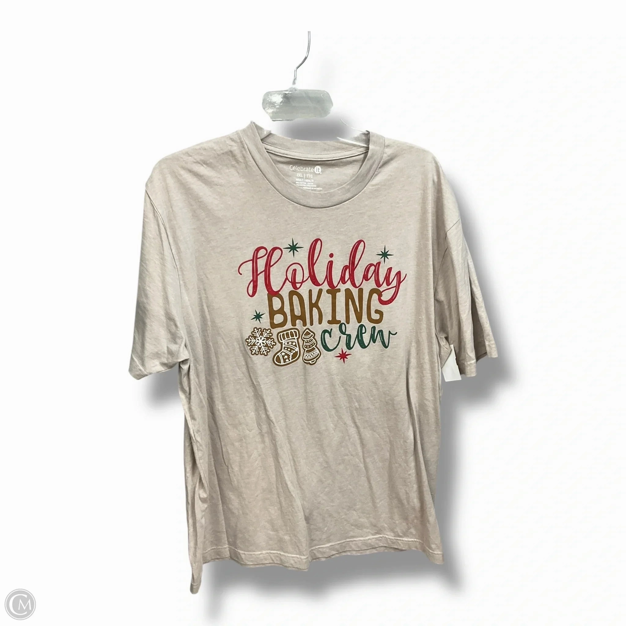 Soft Touch Top Short Sleeve By Clothes Mentor In Beige, Size: 2x