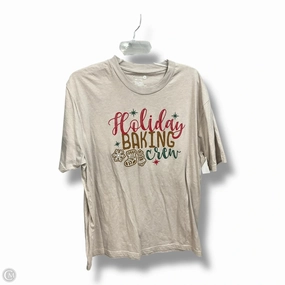 Soft Touch Top Short Sleeve By Clothes Mentor In Beige, Size: 2x