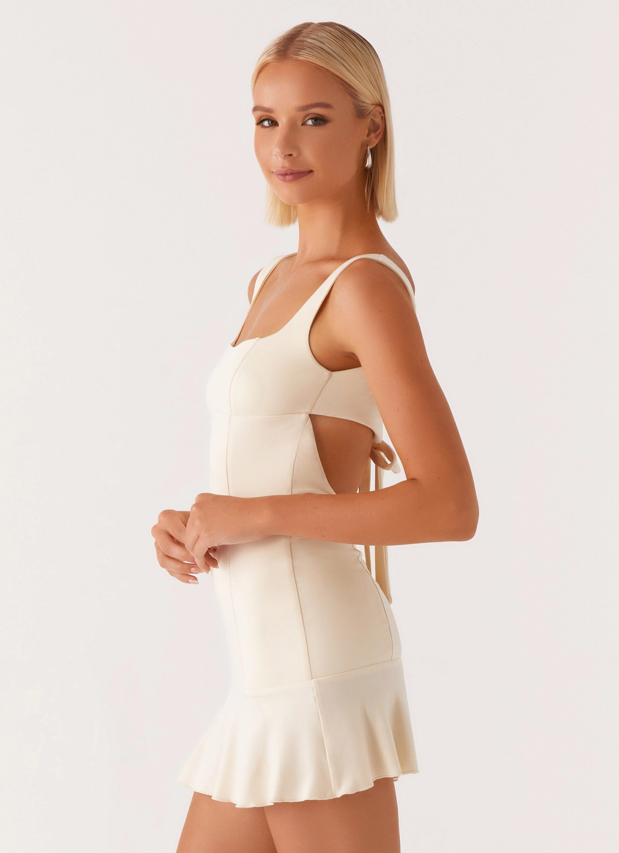 Someone New Mini Dress - Yellow Trend Glow wrap waist