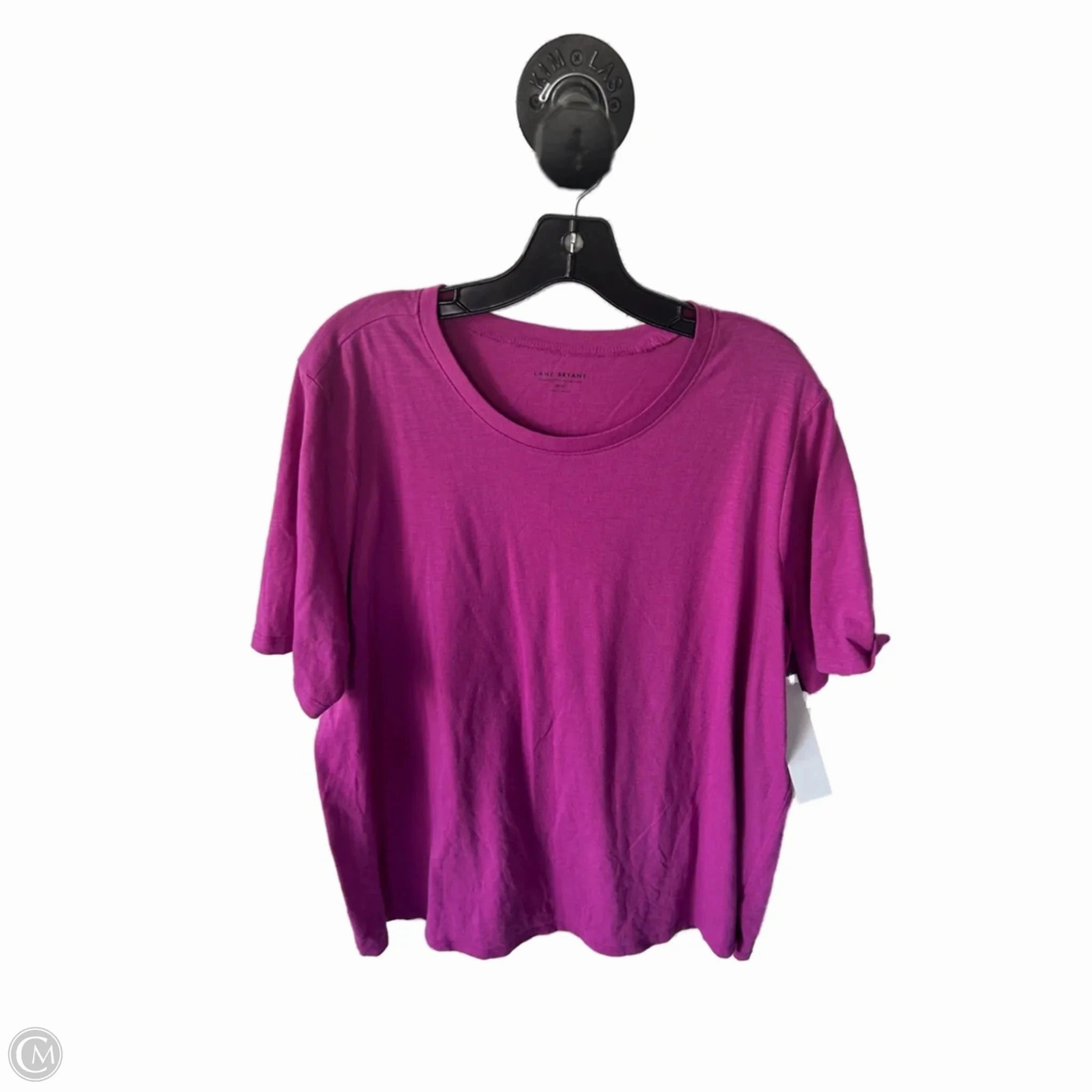Top Short Sleeve Basic By Lane Bryant In Purple, Size: 1x Standard Body Fit Non Toxic Materials