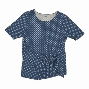 Durable Stitching Top Ss By Lands End In Blue, Size:1X