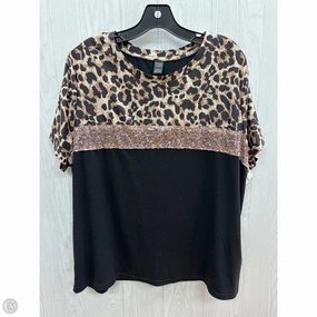 Top Short Sleeve By Clothes Mentor In Animal Print, Size: 2x Yarn Dyed Fabric