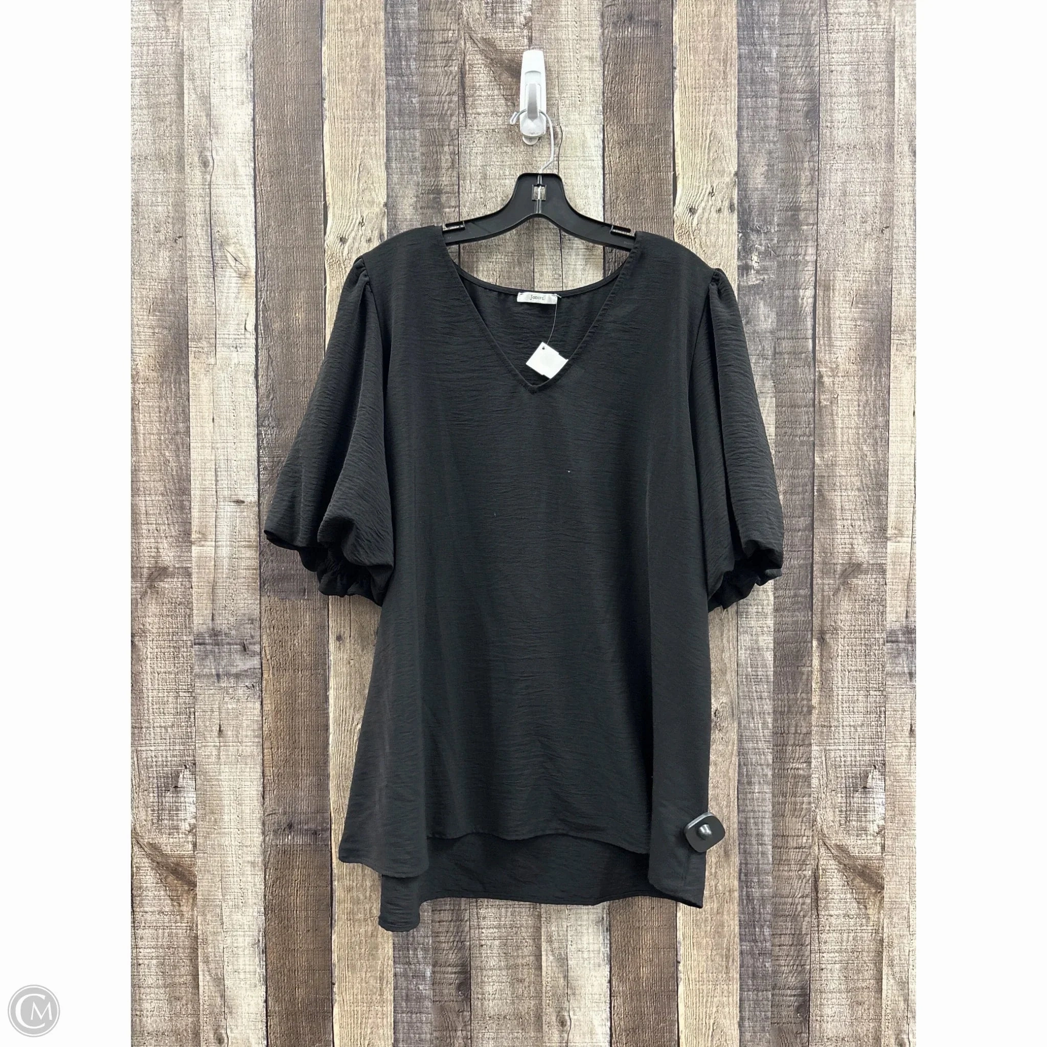 proper length Versatile Layering Top Short Sleeve By Jodifl In Black, Size: 2x