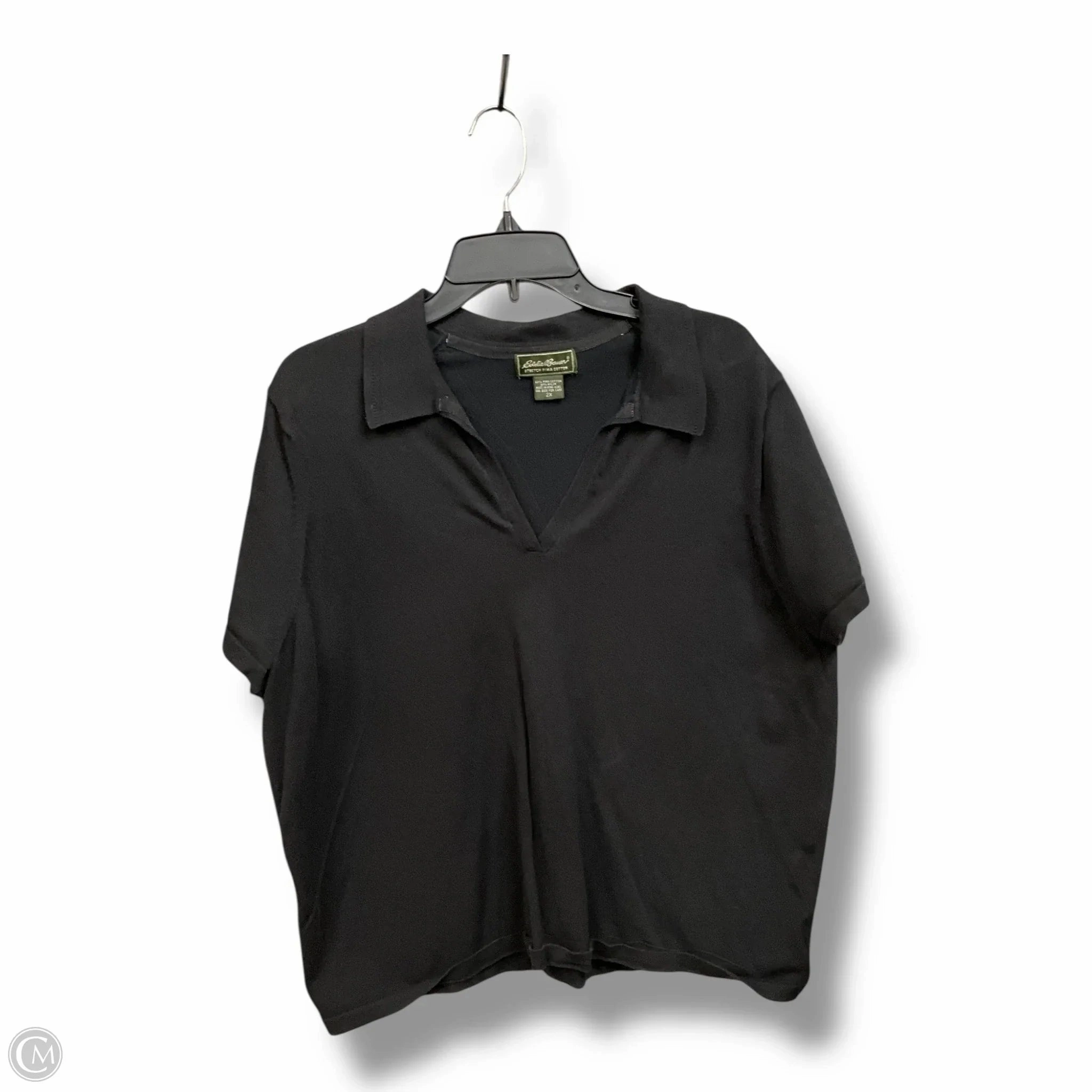 Comfortable Layer Informal charm Top Short Sleeve By Eddie Bauer In Black, Size: 2x