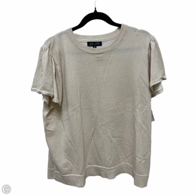 Top Short Sleeve By Clothes Mentor In Tan, Size: 2x Adjustable Hem Cozy Performance