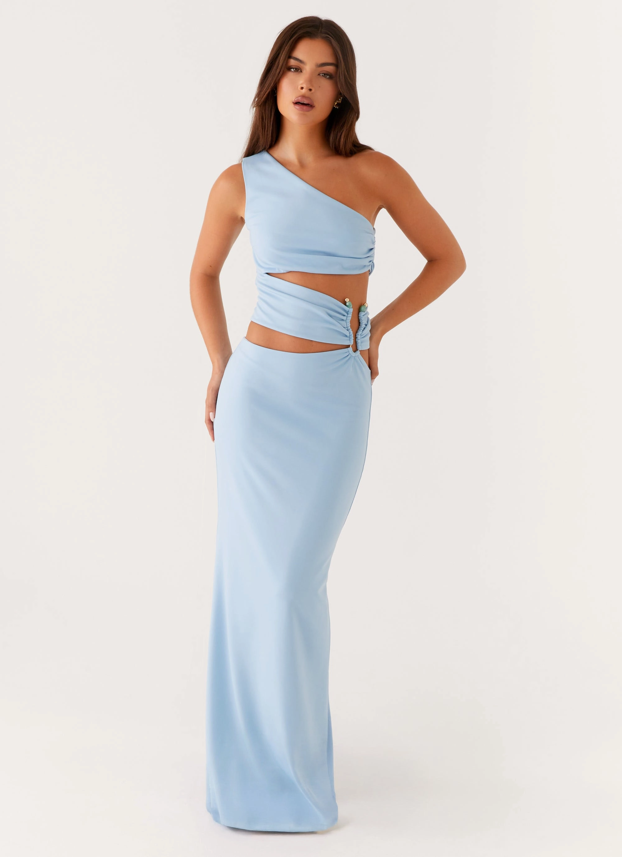 Laylani Cut Out Maxi Dress - Blue Quick-Dry Effortless Vibe