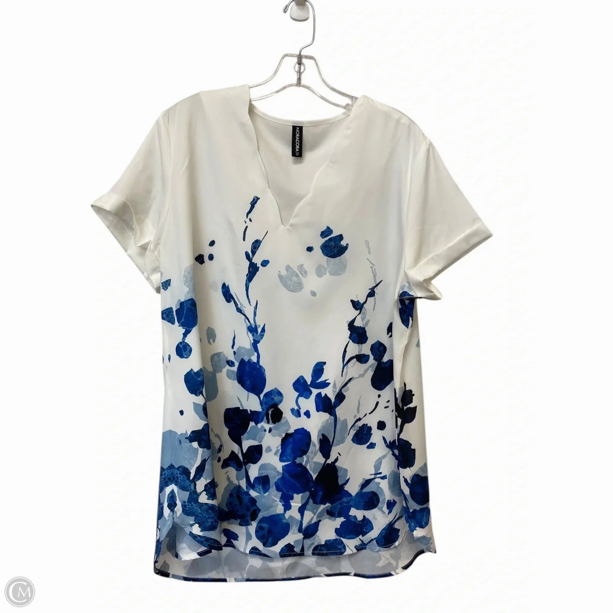 Top Short Sleeve By Cmf In Floral Print, Size: 2x Chic Style Trend