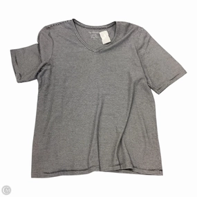 Unisex Core Top Short Sleeve By Chicos In Striped Pattern, Size: Xl