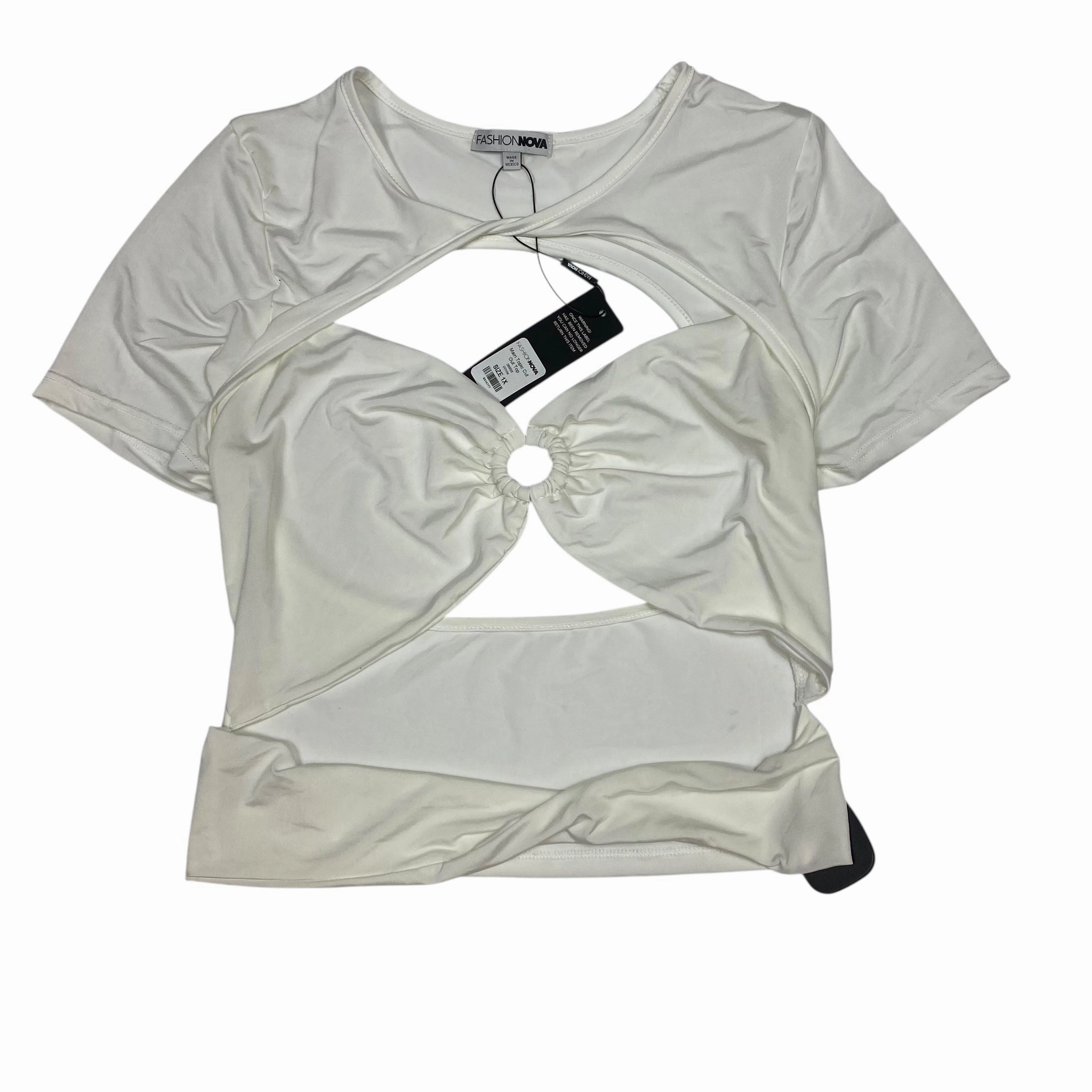 Top Ss By Fashion Nova In Cream, Size:1X Travel Trend Look Hypoallergenic Textile