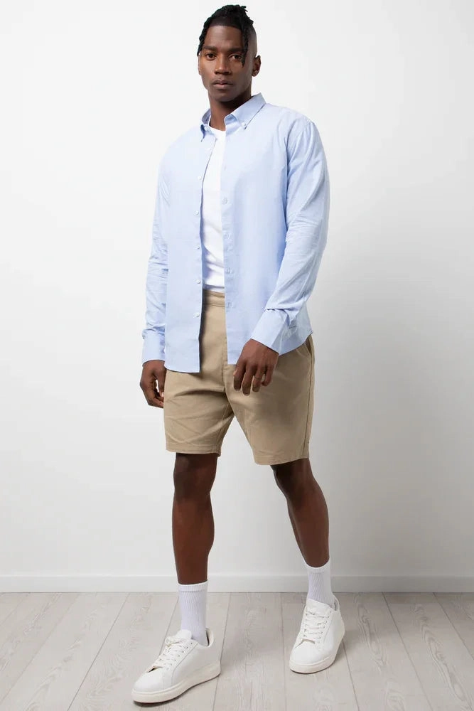 Chino Shorts Natural Casual Design Abrasion Resistant Surface