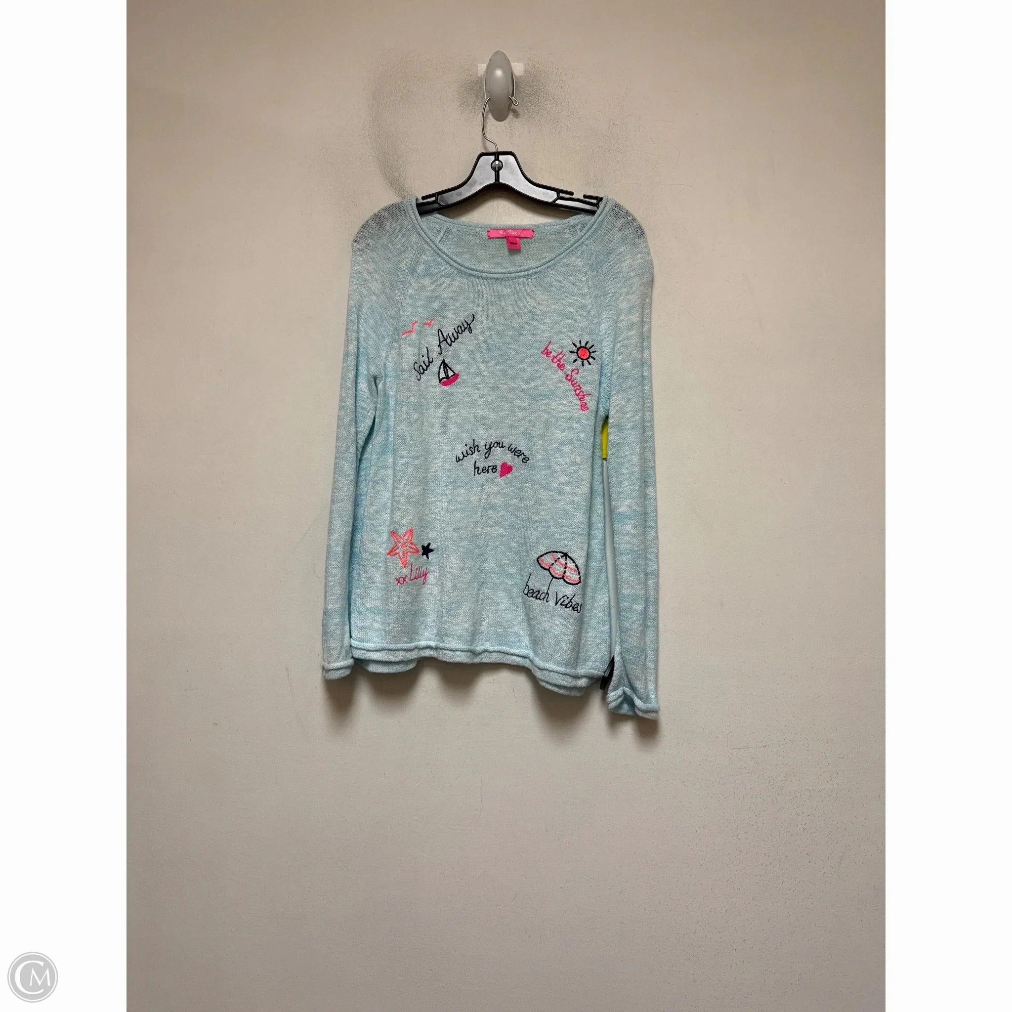 Sweater Designer By Lilly Pulitzer In Blue, Size: L Cozy Hug Breathable Movement