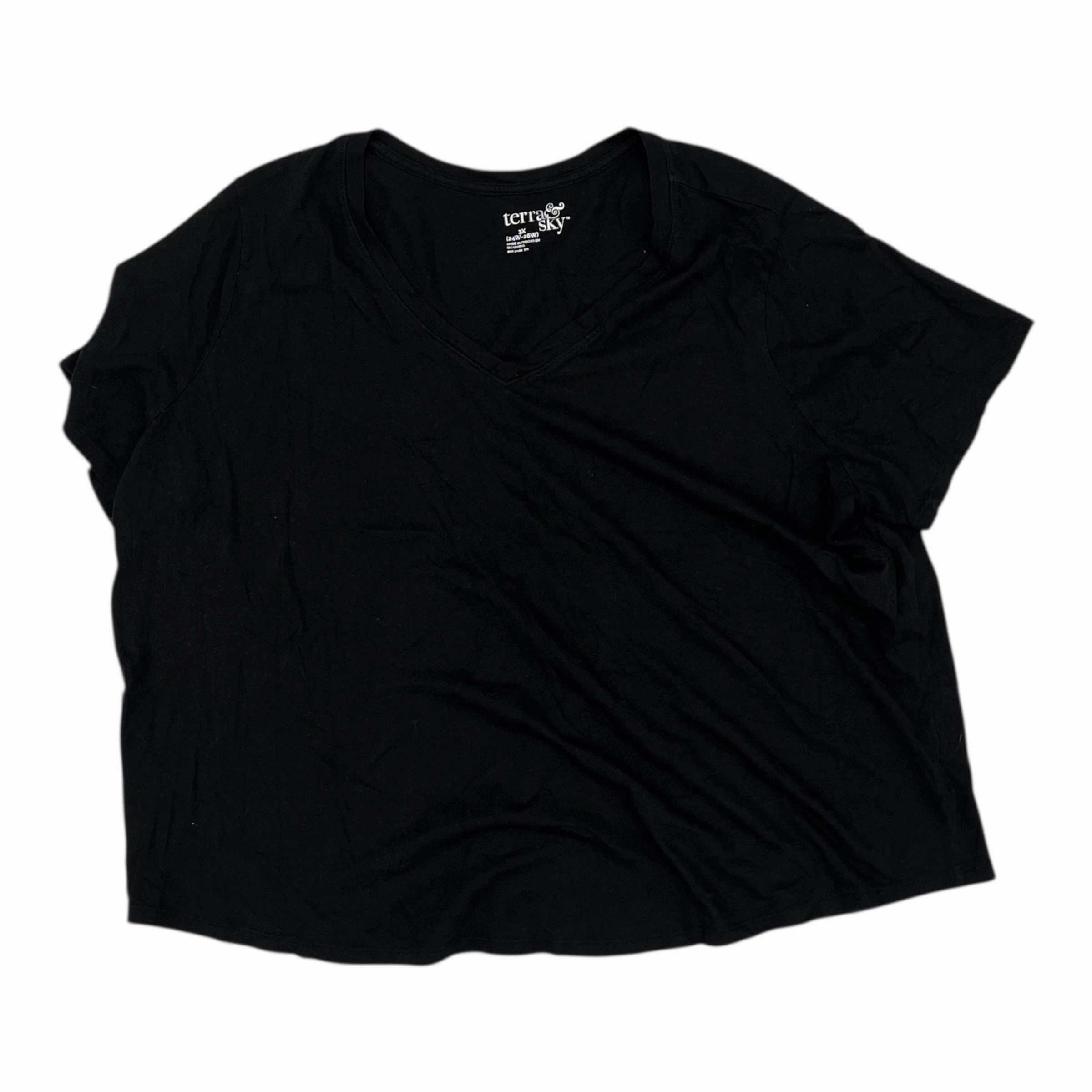 Adjustable Fit Light and Comfortable Top Ss By Terra & Sky In Black, Size:3X