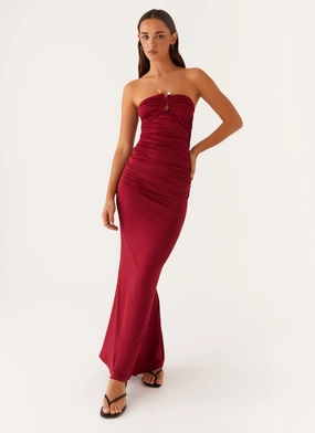 Rudy Maxi Dress - Maroon Sophisticated Look Bohemian-Style
