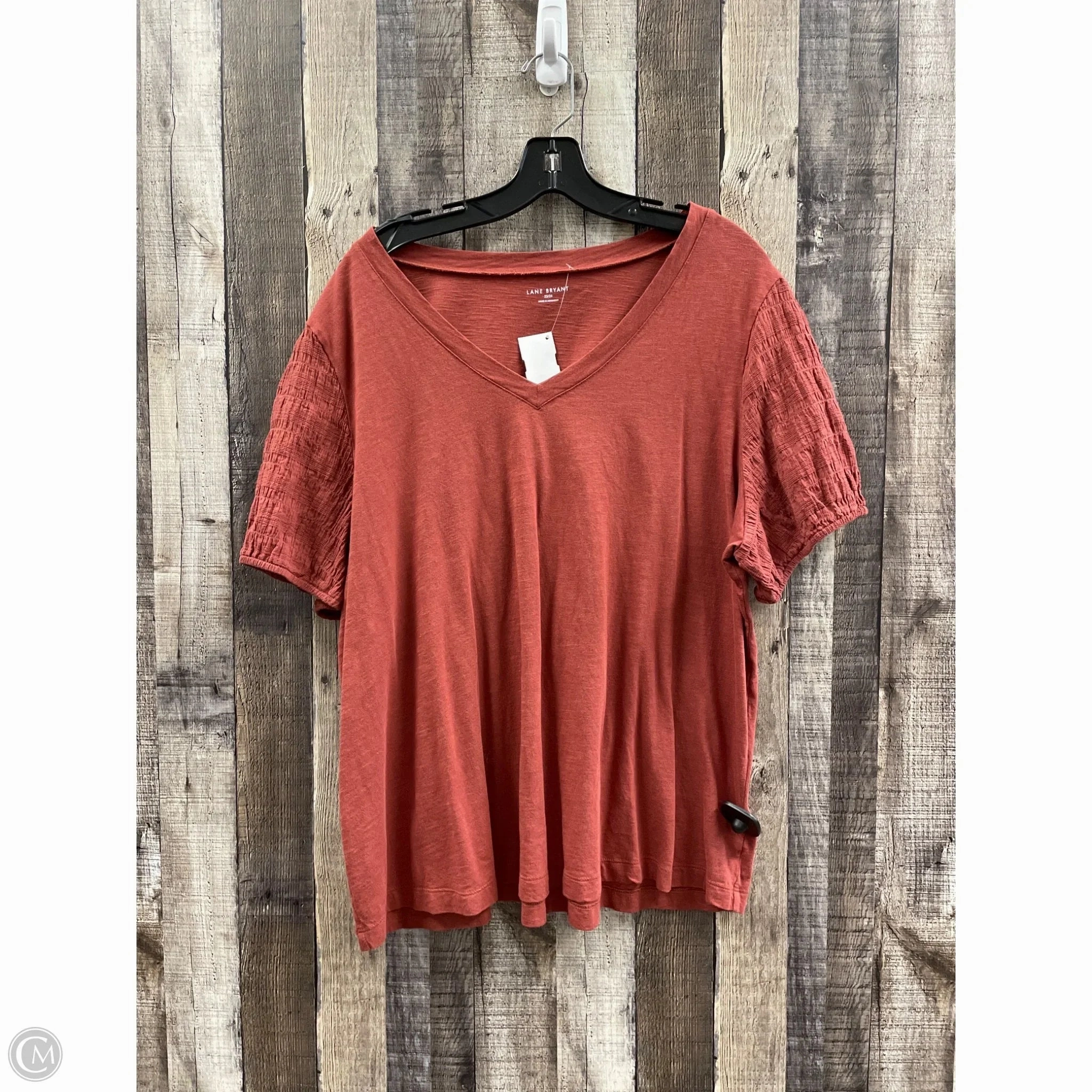 Top Short Sleeve By Lane Bryant In Brown, Size: 3x Smart Layer Soft Touch