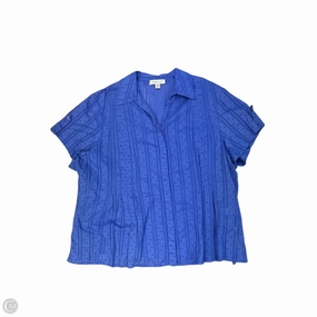 Luxurious Soft Design Top Short Sleeve By Coldwater Creek In Blue, Size: 3x