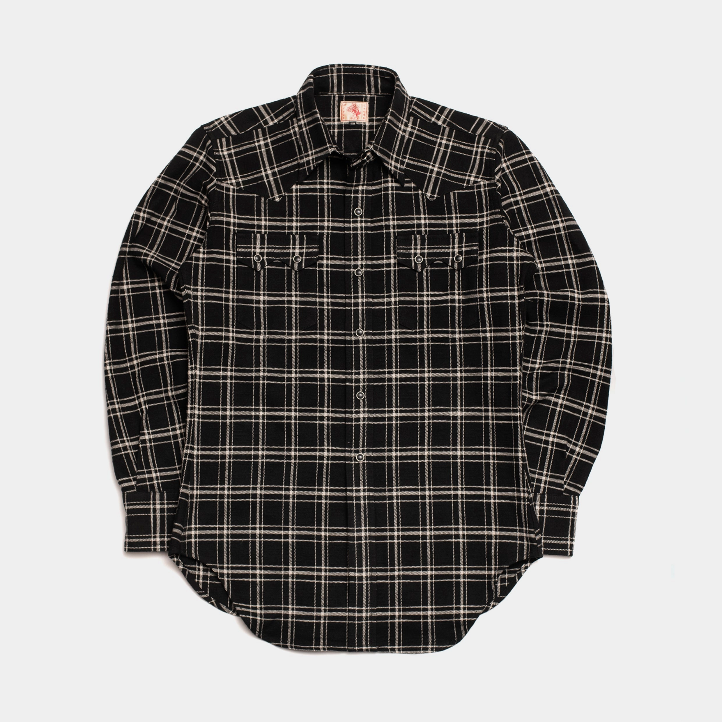 Trendy Wear Fitted Design Sawtooth Westerner Black & White Check